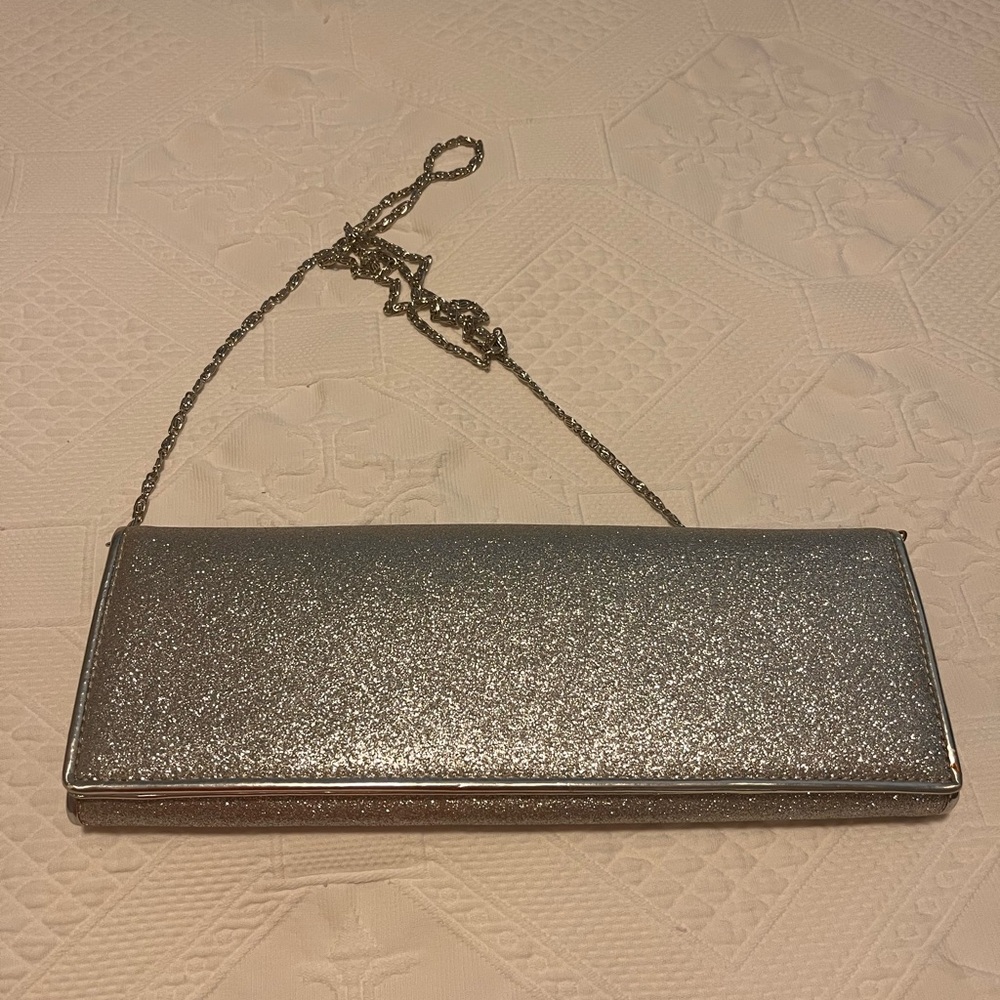 Sold…Aldo beautiful silver clutch or crossbody purse - Picture 5 of 16